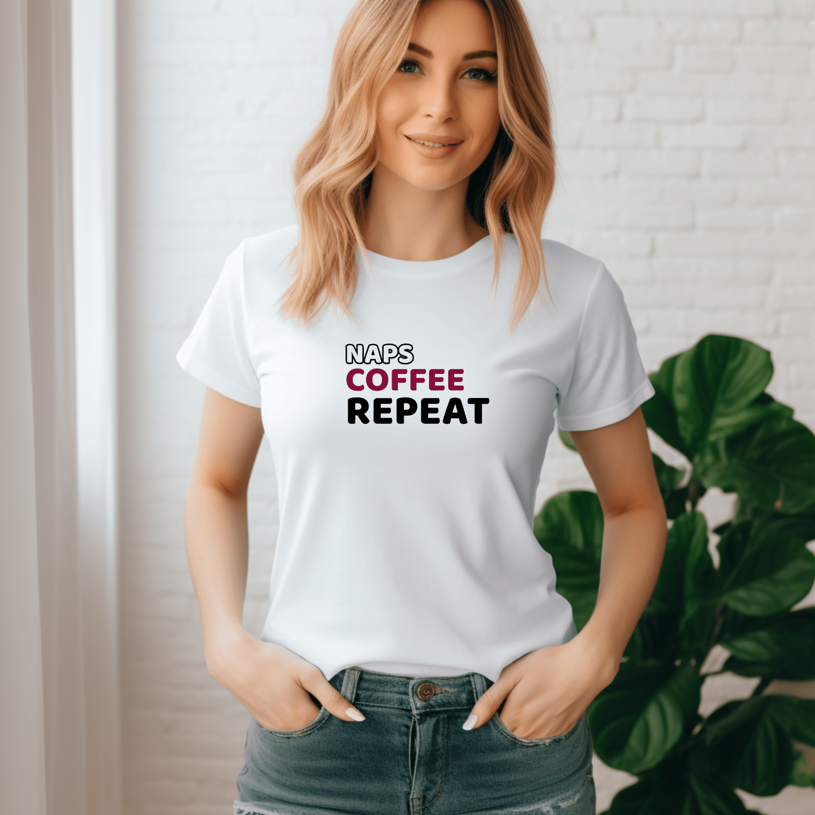 Naps, Coffee, Repeat - T-Shirt  - Arsashi