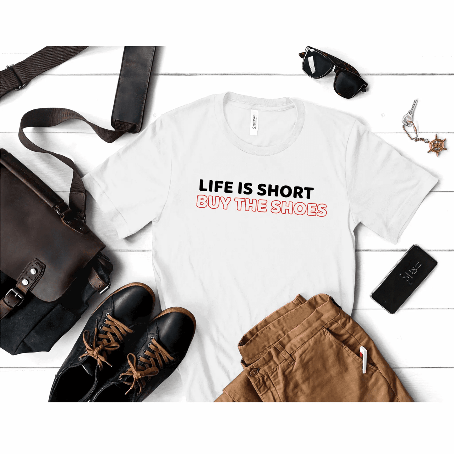 Life is short, buy the shoes - T-Shirt  - Arsashi