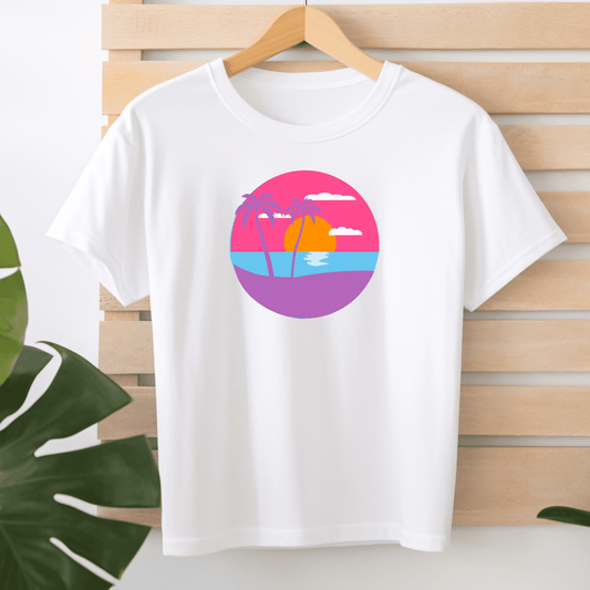 Beach with palm trees T-shirt