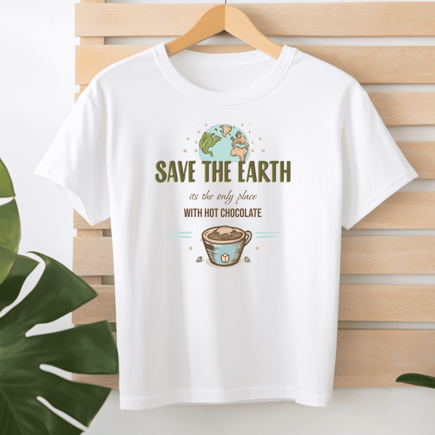 Save the Earth, its the only place with hot chocolate - T-Shirt  - Arsashi