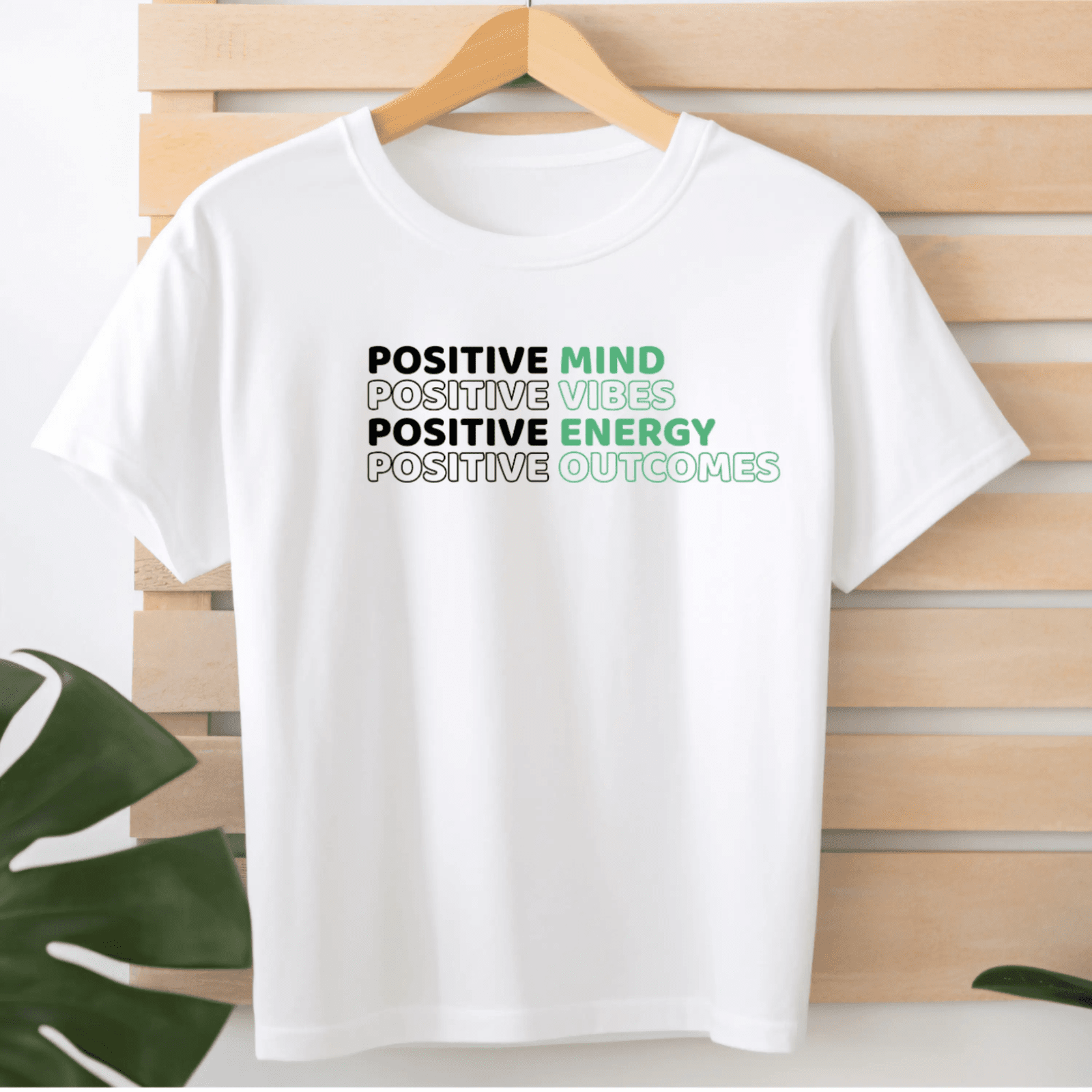 Positive mind, Vibes, Energy, Outcomes - T-Shirt  - Arsashi