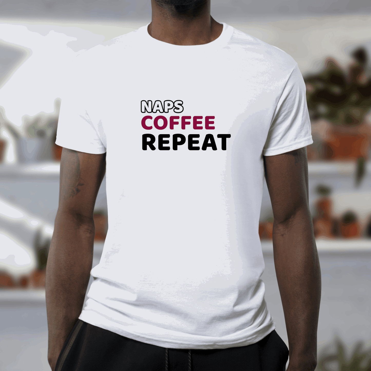 Naps, Coffee, Repeat - T-Shirt  - Arsashi