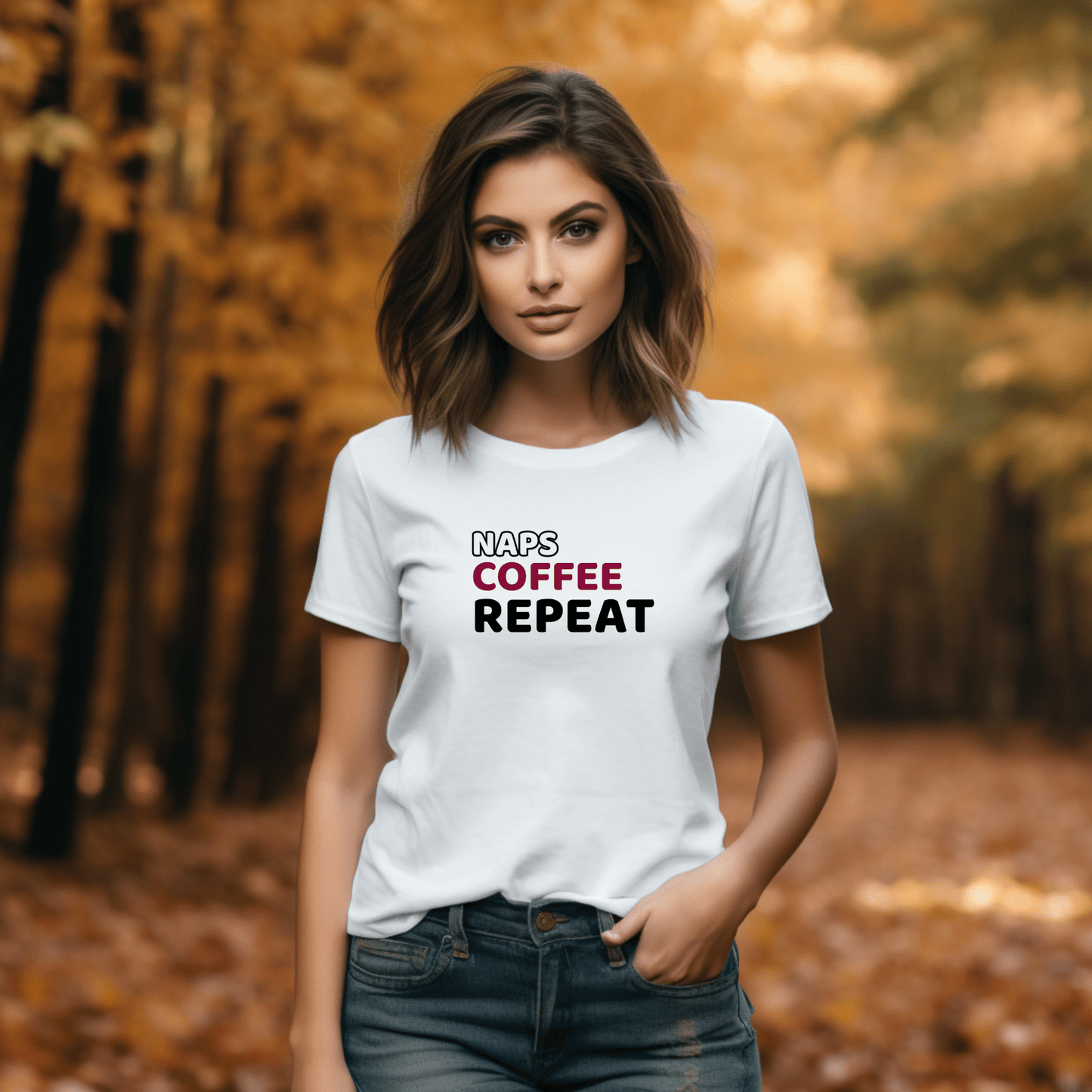 Naps, Coffee, Repeat - T-Shirt  - Arsashi