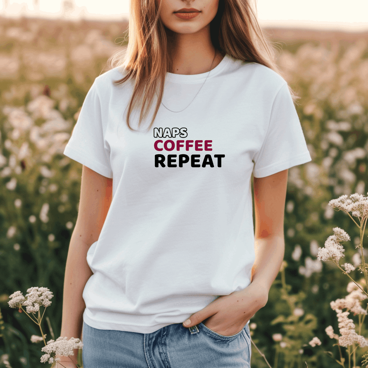 Naps, Coffee, Repeat - T-Shirt  - Arsashi